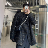 冬新款定制亮丝小香风外套个性绑带法式西服上衣A452--6196--P165，男装西服，电商A452