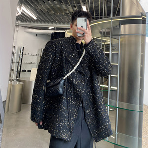 冬新款定制亮丝小香风外套个性绑带法式西服上衣A452--6196--P165图片