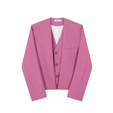 早春新款假两件款西服外套男韩版潮流休闲西装潮A452--6445--P135，男装西服，电商A452
