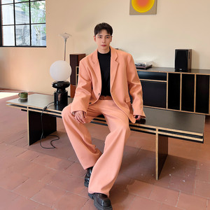 秋冬新款毛呢直筒休闲长裤潮流百搭呢子阔腿西裤A452--6419--P95,男装西裤,电商A452