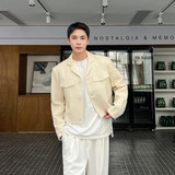 新款编织粗呢小香风短款外套个性中古风西服上衣A452--6396--P135，男装西服，电商A452