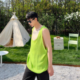 夏上新纯色套头圆领背心时尚度假风无袖休闲上衣A452--6258--P65，男装背心/马甲，电商A452