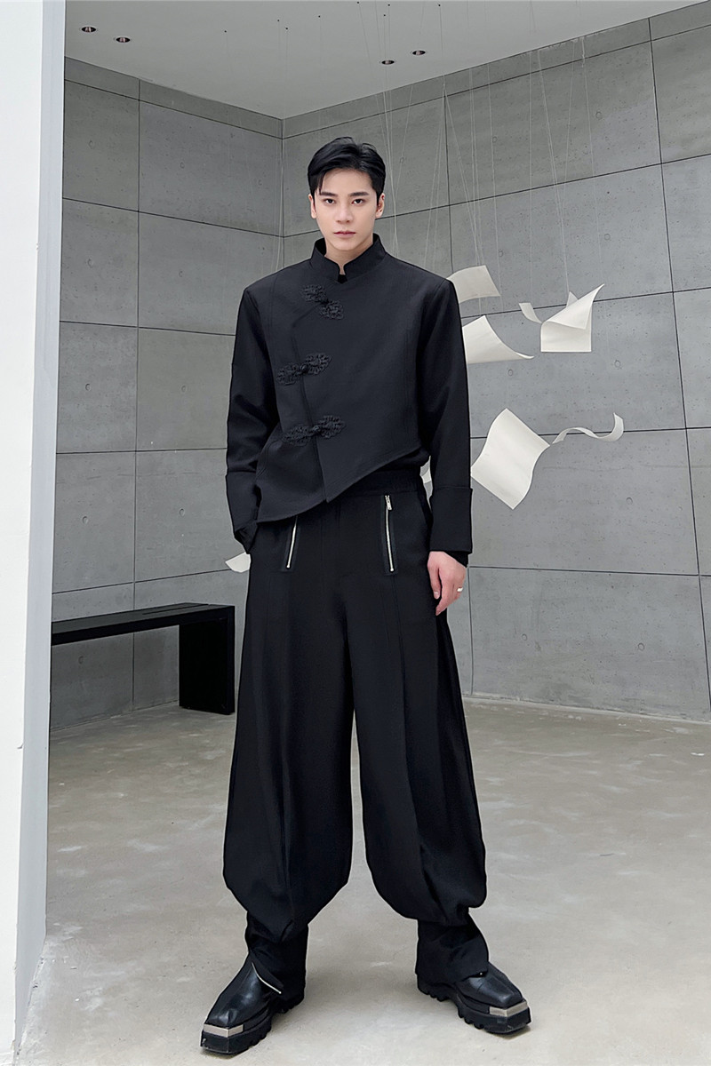 新款风盘扣短款小西服个性潮流中式西装外套A452--6313--P135,男装西服套装,电商A452