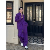 法式浪漫紫色西服套装高级感休闲西服套装潮A452--6549--P275，男装西服套装，电商A452