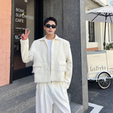 秋冬新款个性流苏翻领夹克时髦小香风毛呢外套A452--6401--P135，男装夹克，电商A452