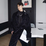 华丽丝绒压花复古长袖衬衫个性气质型套装上衣A452--6101--P75，男装衬衫，电商A452