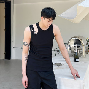 夏上新时髦修身小背心小众设计百搭无袖套头上衣A452--6253--P55图片