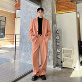 秋冬新款毛呢直筒休闲长裤潮流百搭呢子阔腿西裤A452--6419--P95，男装西裤，电商A452