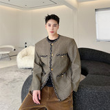 早春小香风卡其西装外套低调复古气质型西服夹克A452--6330--P145，男装夹克，电商A452