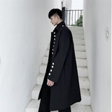 新款暗黑风中长款廓形工装风衣扣子装饰个性大衣A452--690--P145，男装风衣，电商A452