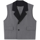 新款复古风西装马甲男经典翻领百搭宽松坎肩外套A452--6162--P85，男装西服套装，电商A452