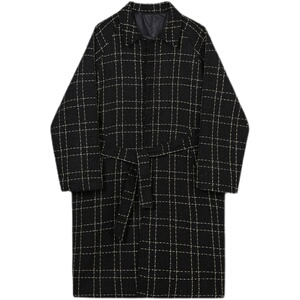 重工织带工艺中长款大衣小香风复古百搭过膝外套A452--698--P165图片