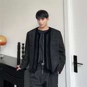 6316 秋冬款 高级感小香风夹克外套假两件设计复古上衣A452 P165