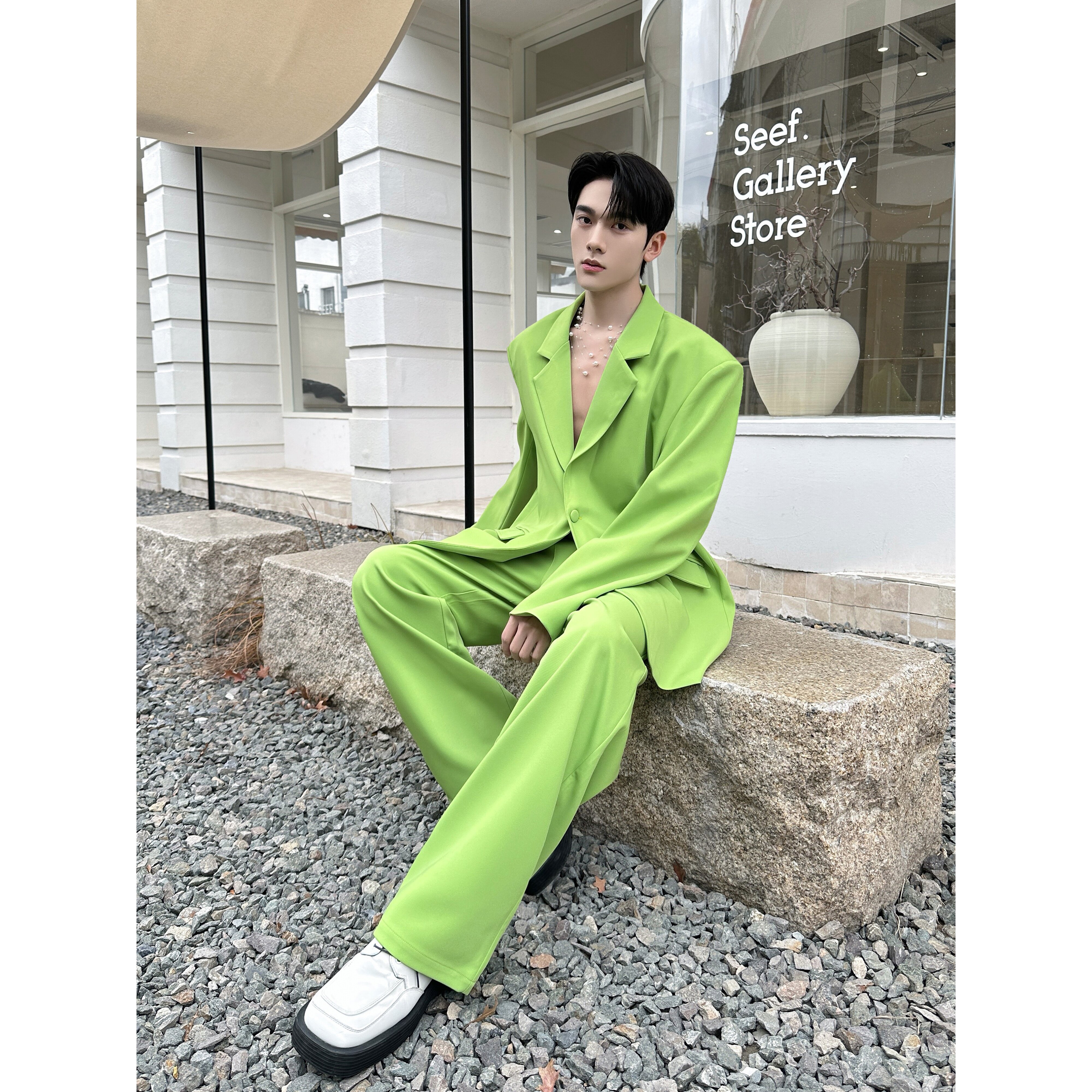 春季新款高级感亮色西服套装时尚潮流休闲西装套装A452-6553-P245,男装西服套装,电商A452