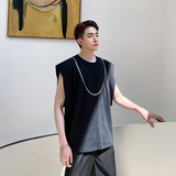 新款欧美风时尚洋气链条设计感无袖背心上衣潮A452--622--P45，男装背心/马甲，电商A452