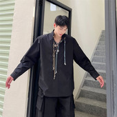 小众设计立领装 6293 饰扣长袖 韩版 新款 潮流上衣A452 衬衫 个性 P85