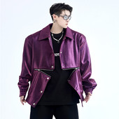 6307 新款 激光缎面机能小夹克设计感休闲廓形外套上衣A452 P135