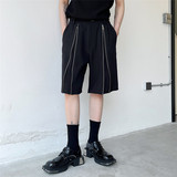 夏上新暗黑风拉链设计潮流短裤男百搭休闲五分裤A452--6250--P75，男装牛仔裤，电商A452