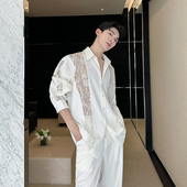 长袖 衬衫 复古华丽领口钉珠上衣A452 新蕾丝拼接设计款 H203 P135