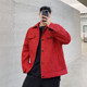 6185 秋冬新款 红色小香风亮丝夹克男宽松翻领休闲外套A452 P145