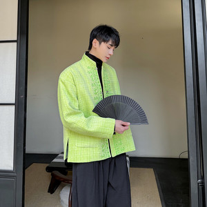 新款改良版风立领西服外套个性刺绣复古夹克A452--6473--P165图片
