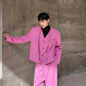 早春新款假两件款西服外套男韩版潮流休闲西装潮A452--6445--P135图片
