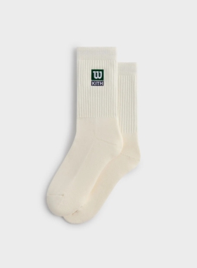 【现货】正品联名Kith Wilson威尔胜专业网球袜加厚毛巾底中筒袜