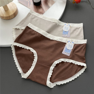 透气桑蚕丝档 女柔软磨毛中腰三角裤 贝莱娅3228秋冬季 可爱卡通内裤