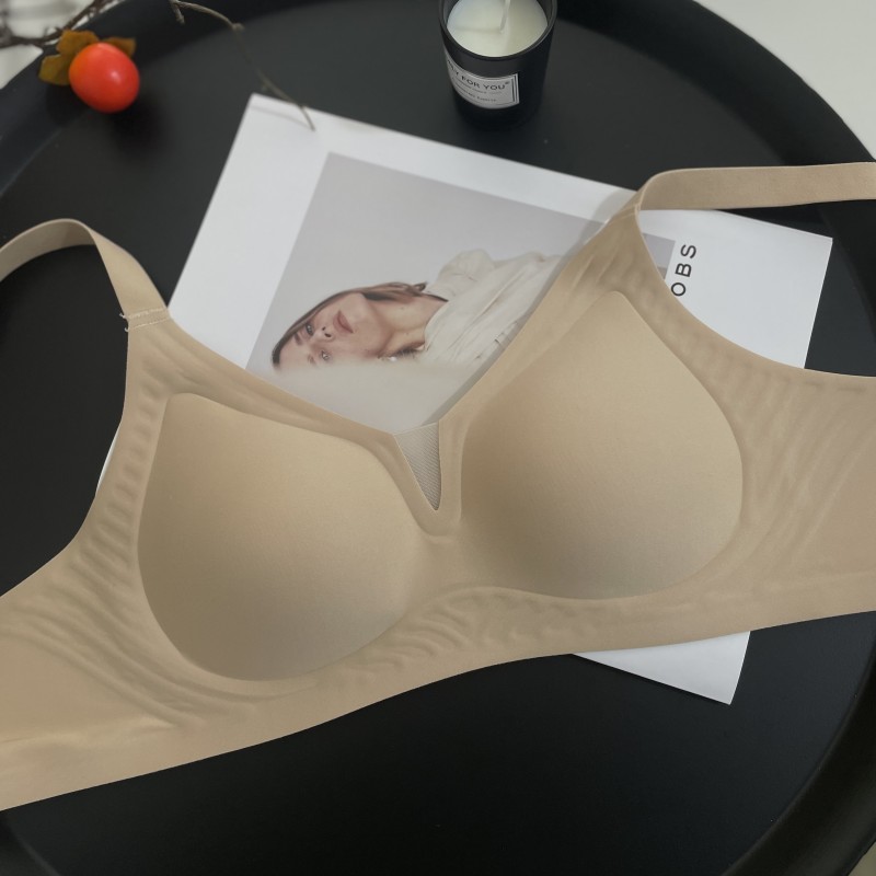 秀脉光面无痕文胸薄无钢圈乳胶棉