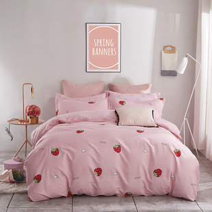 全棉纯棉单双人被套床单枕套床上用品1.51.2 2.0米床定做定制 1.8