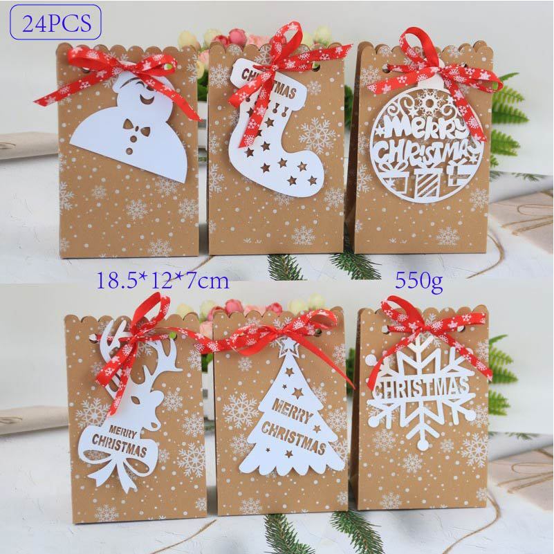 圣诞礼品袋牛皮纸糖果纸袋苹果盒圣诞派对包装盒卡片欧式新款贺卡