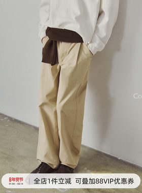 714street高端线 BEHALF 重磅全棉水洗 古着感定番收脚休闲长裤