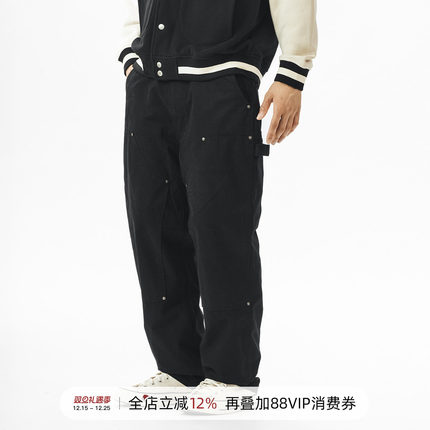 714street美式复古工装伐木裤2023秋休闲裤宽松直筒裤潮牌裤子男