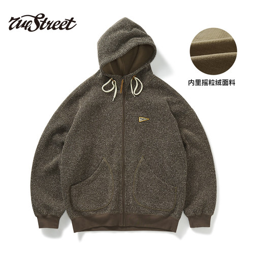 纹理714street连帽开衫卫衣