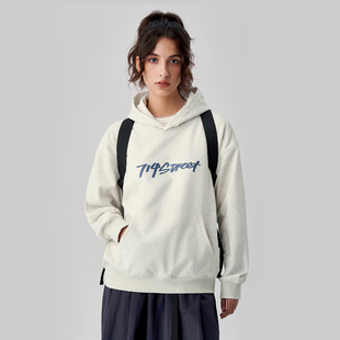 714street重磅500g夜光LOGO印花连帽卫衣男2024秋冬帽衫 宽松上衣