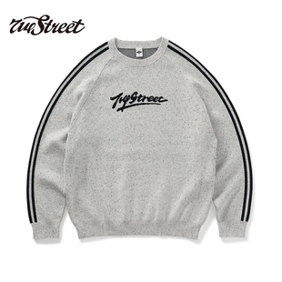 714street休闲logo提花套头毛衣男女秋冬新款 宽松圆领卫衣 情侣装