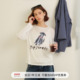 714street莱赛尔凉感小狗长袖 宽松雪花肌理罩衫 T恤女2026春季 新款