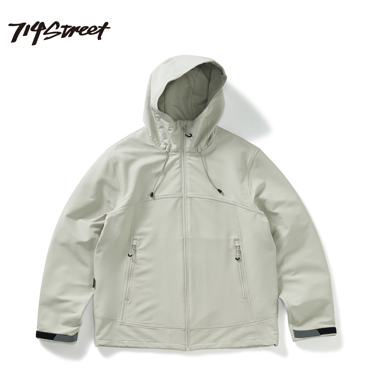 714street长拉链插袋加绒夹克