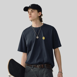 半袖 简约夏季 上衣 T恤男女美式 714street潮写文字印花重磅纯棉短袖