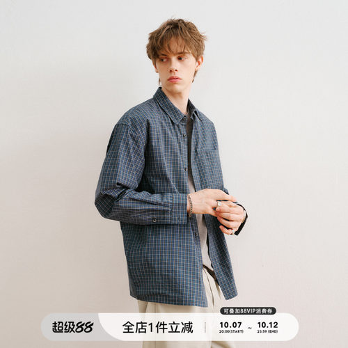 高密定织复古格纹长袖衬衫