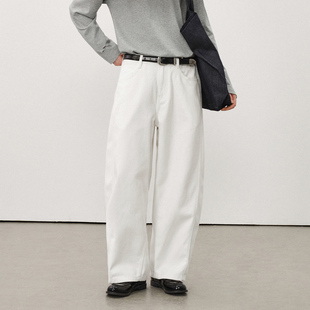 潮牌宽松直筒长裤 714street秋季 休闲裤 男2025新款 水洗纯棉弯刀裤