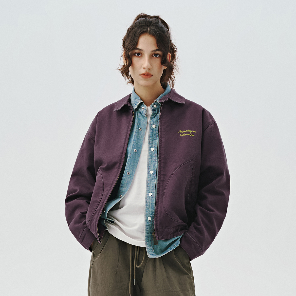 714street破坏水洗底特律夹克