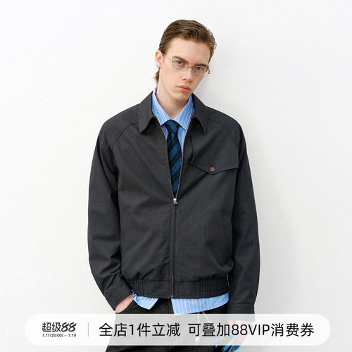 714street羊毛混纺哈灵顿夹克