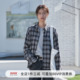 714street复古拉毛绒感格子衬衫 简约衬衣外套 男2025秋冬情侣长袖