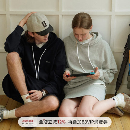 714street华夫格连帽卫衣男新款2025春季情侣装宽松美式休闲帽衫