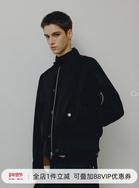 714street高端线BEHALF 水洗皮料拼接 双门襟解构 机车bomber夹克