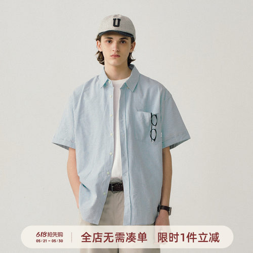 714street复古牛津纺条纹衬衫