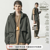 马甲 冲锋衣工装 两件套 714street潮牌户外连帽夹克男女2024新款
