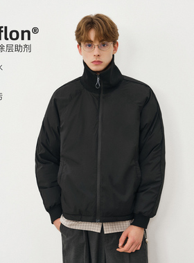 714street高蓬90白鸭绒羽绒服男款2025冬季防水螺纹高领宽松外套