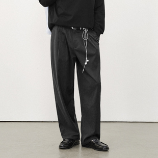 百搭休闲裤 高级垂坠感长裤 男2025秋冬新款 714street双褶直筒西裤